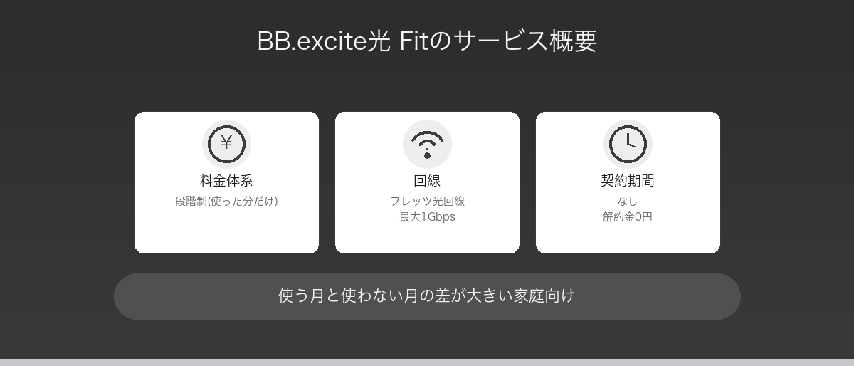 BB.excite光 Fitのサービス概要