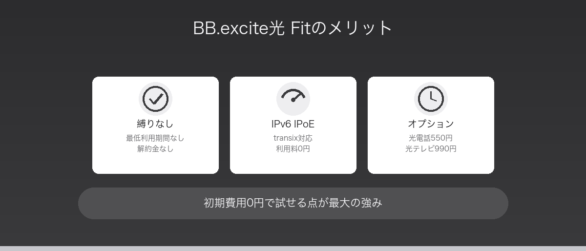 BB.excite光 Fitのメリット