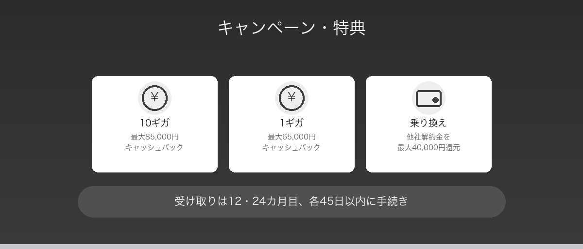BIGLOBE光のキャンペーン・特典