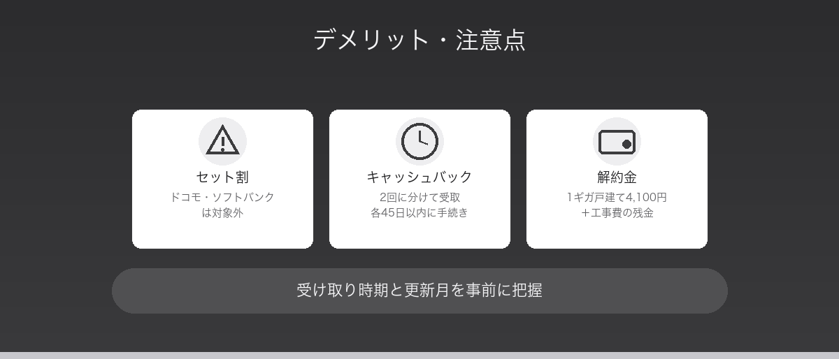 BIGLOBE光のデメリット・注意点