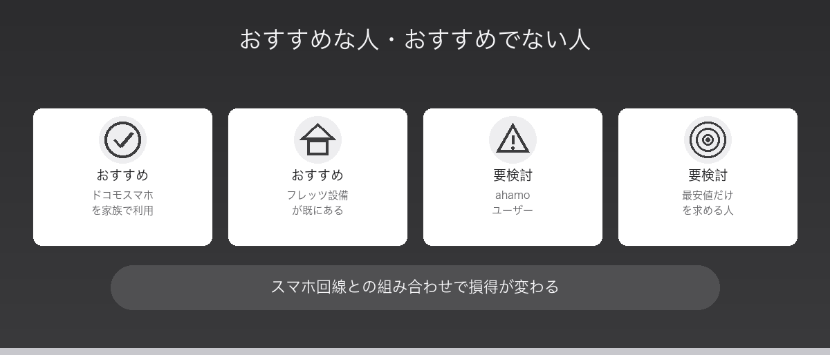 ドコモ光がおすすめな人・おすすめでない人