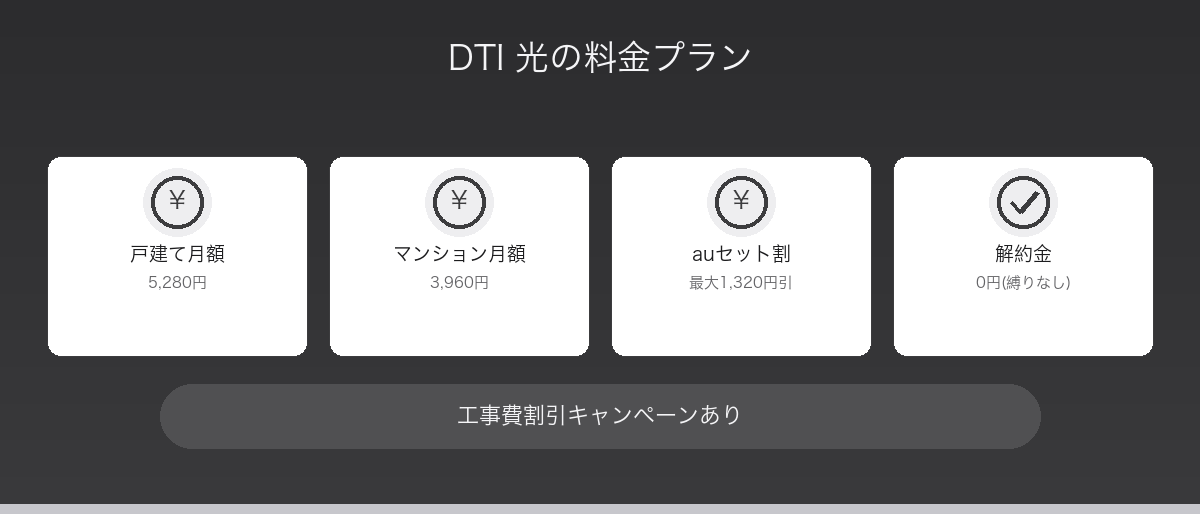DTI 光の料金プラン