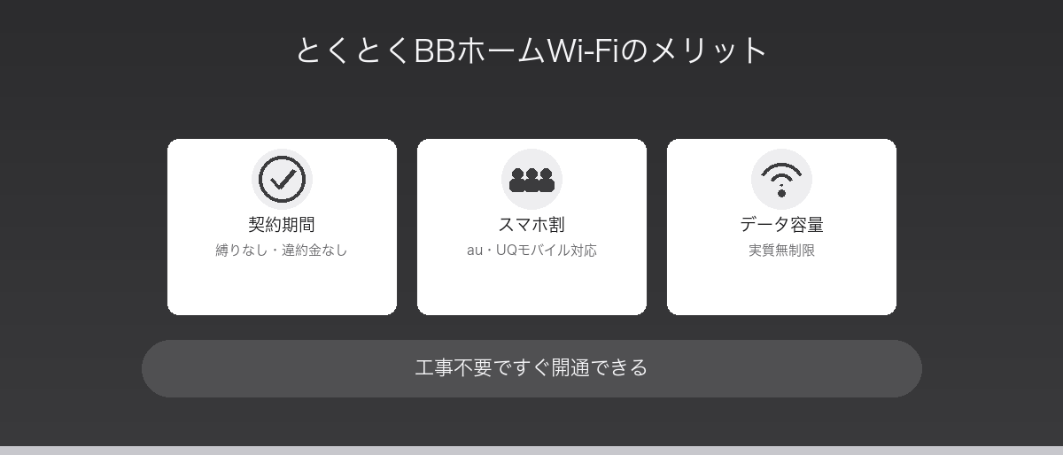 とくとくBBホームWi-Fiのメリット