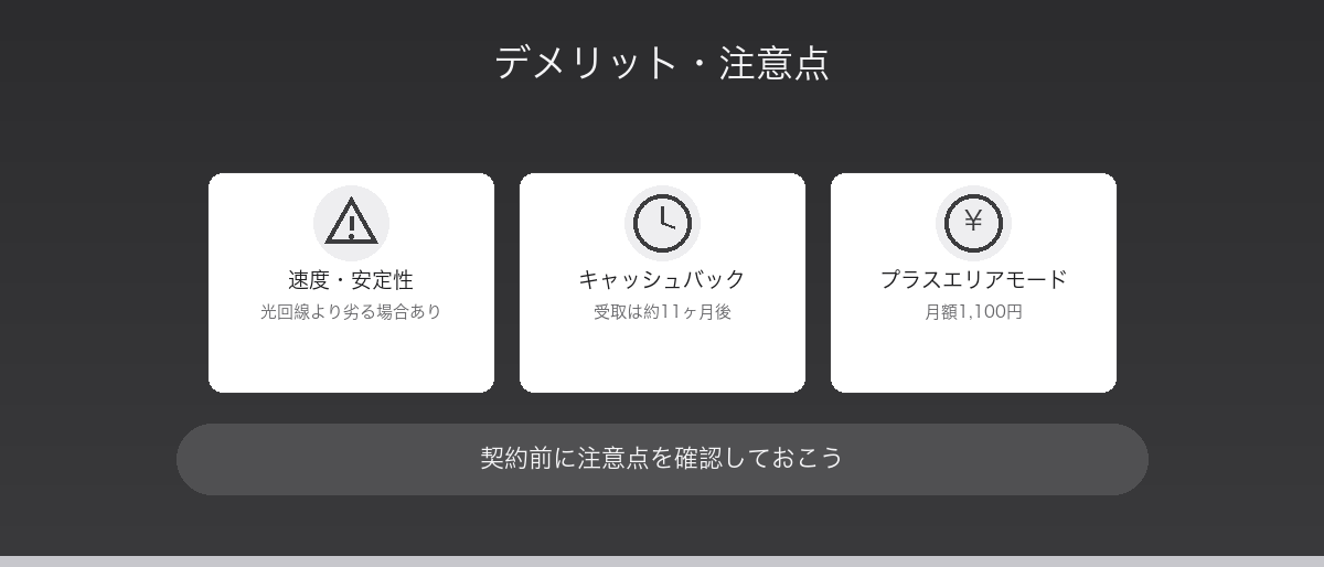 とくとくBBホームWi-Fiのデメリット・注意点