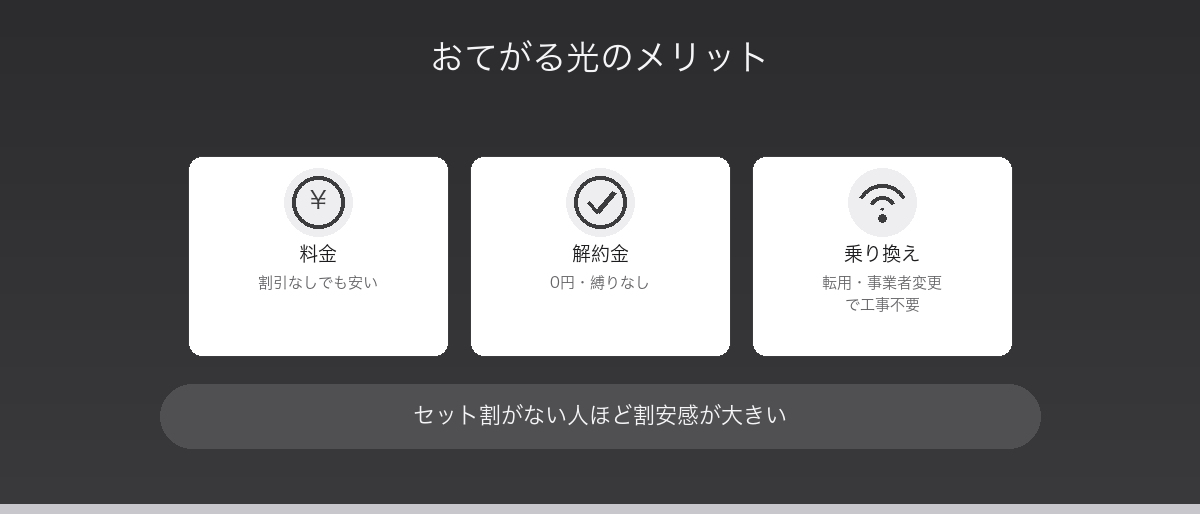 おてがる光のメリット