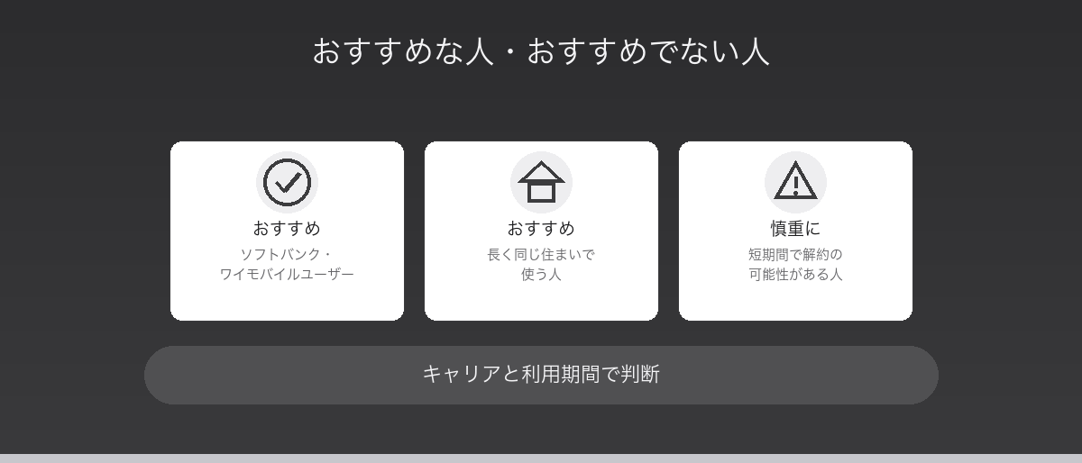 ソフトバンク光キャンペーンがおすすめな人・おすすめでない人
