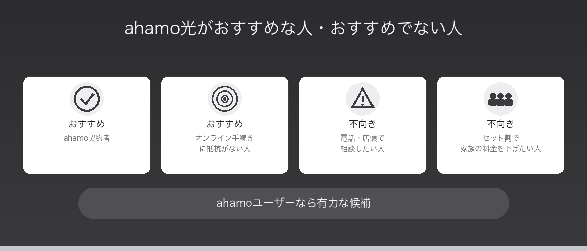 ahamo光がおすすめな人・おすすめでない人