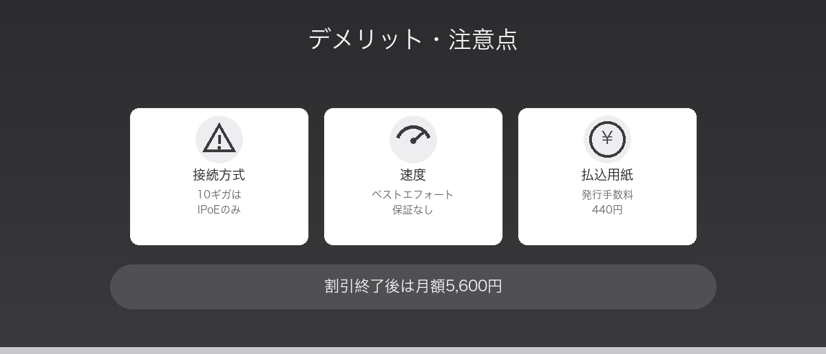 かんたん光のデメリット・注意点